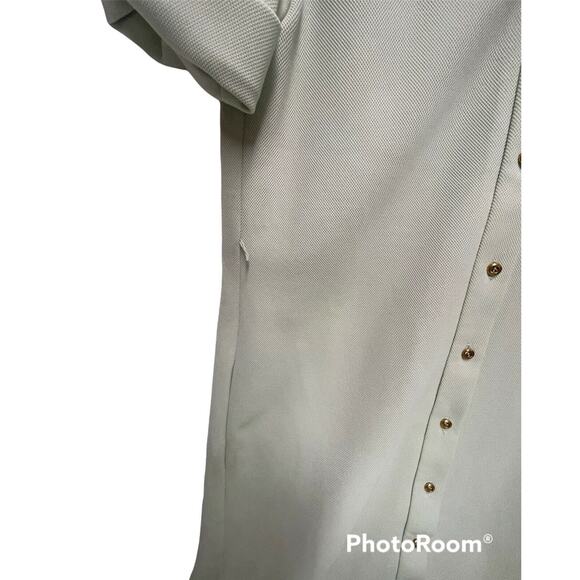 VTG Preppy‎ David Crystal Lacoste Shirt Dress Sz M Midi Pockets Collared green - Picture 2 of 11